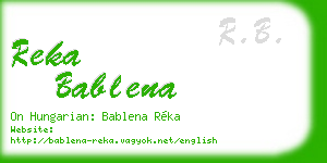 reka bablena business card