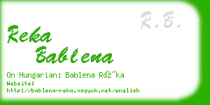 reka bablena business card